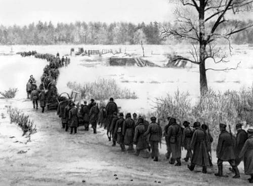 Белорусская ССР. Партизаны бригады «Железняк» в походе. 1943.