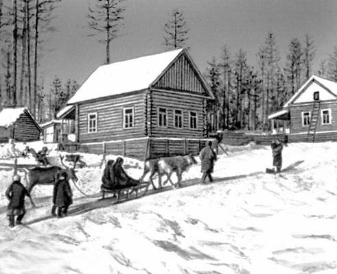 Посёлок эвенкийского колхоза «Ударник» Зейского района Амурской обл. РСФСР.