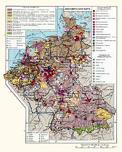 ФРГ, Нидерланды, Бельгия, Люксембург. Экономическая карта