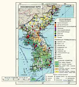 Корея. Экономическая карта