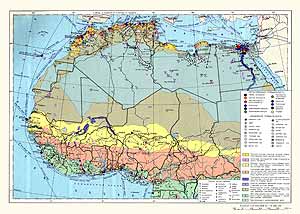 Северная и Западная Африка. Экономическая карта