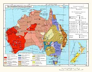 Австралия, Новая Зеландия. Месторождения полезных ископаемых