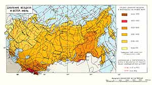 Давление воздуха и ветер. Июль. СССР