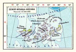 Земля Франса-Иосифа. Физическая карта