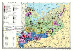 Северо-западный район СССР. Экономическая карта