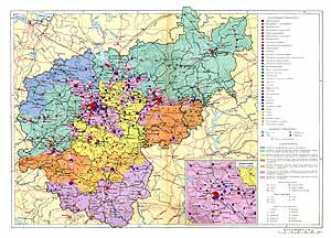Центральные районы СССР (центральный, центрально черноземный, Волго-Вятский). Экономическая карта