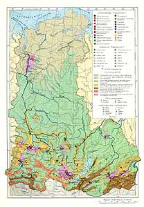 Восточно-Сибирский район СССР. Экономическая карта