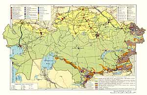 Казахская ССР. Экономическая карта