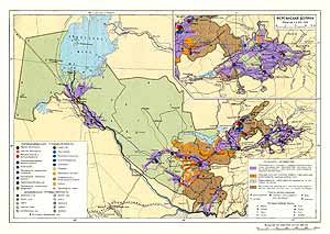 Узбекская ССР. Экономическая карта